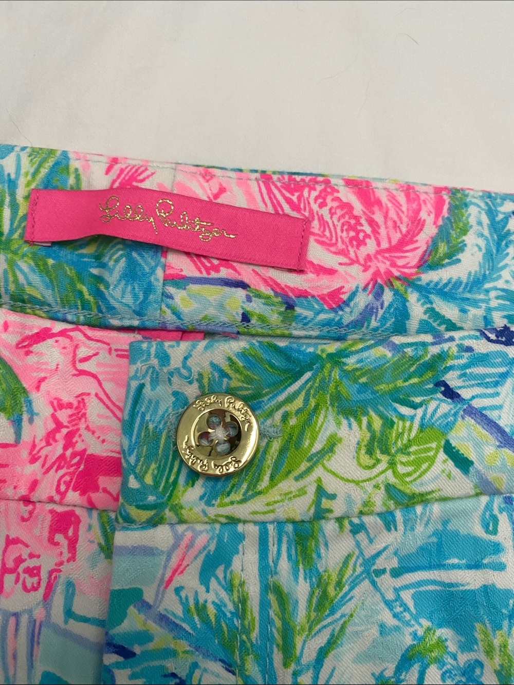 Lilly Pulitzer Women's Straight Leg pants in Pink, Blue, Green - Picture 4 of 7